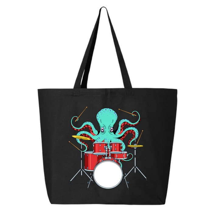 Octopus Drummer Drums Lover Kit Snare Bass Hihat Trap Set 25L Jumbo Tote