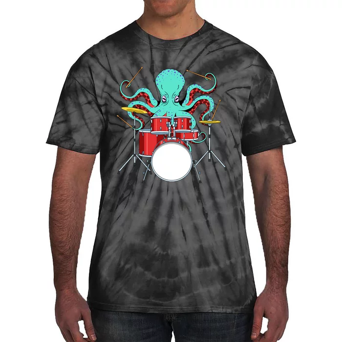 Octopus Drummer Drums Lover Kit Snare Bass Hihat Trap Set Tie-Dye T-Shirt