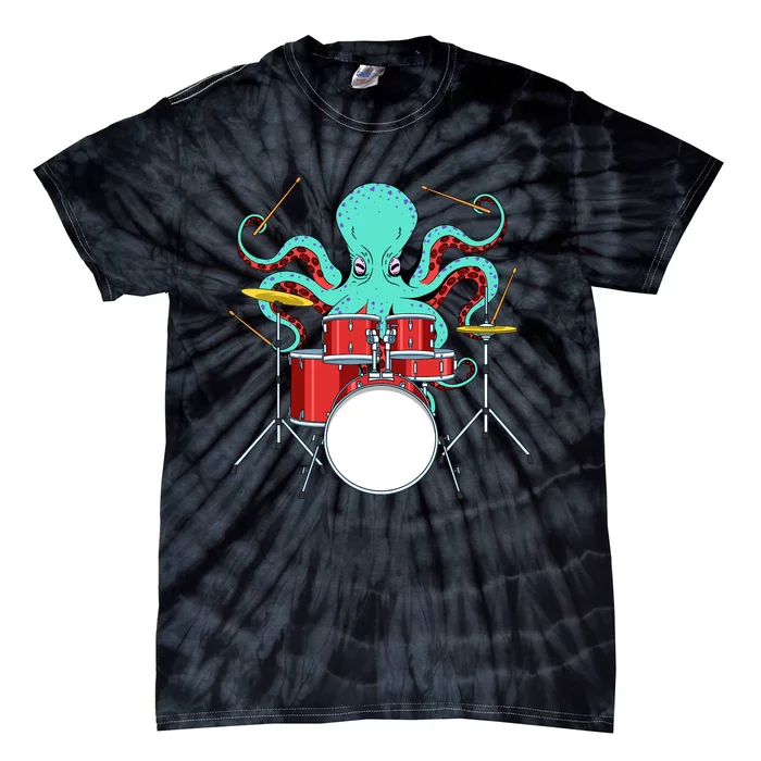 Octopus Drummer Drums Lover Kit Snare Bass Hihat Trap Set Tie-Dye T-Shirt