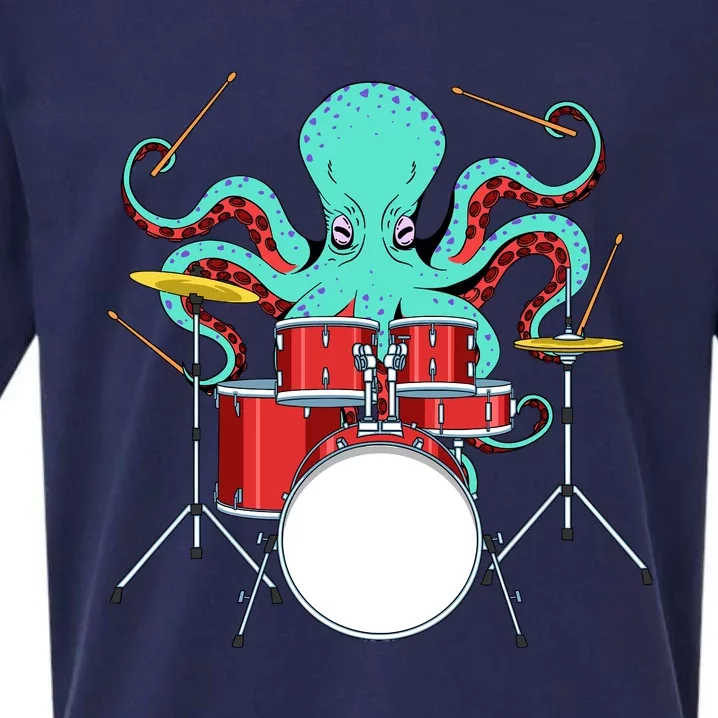 Octopus Drummer Drums Lover Kit Snare Bass Hihat Trap Set Sueded Cloud Jersey T-Shirt