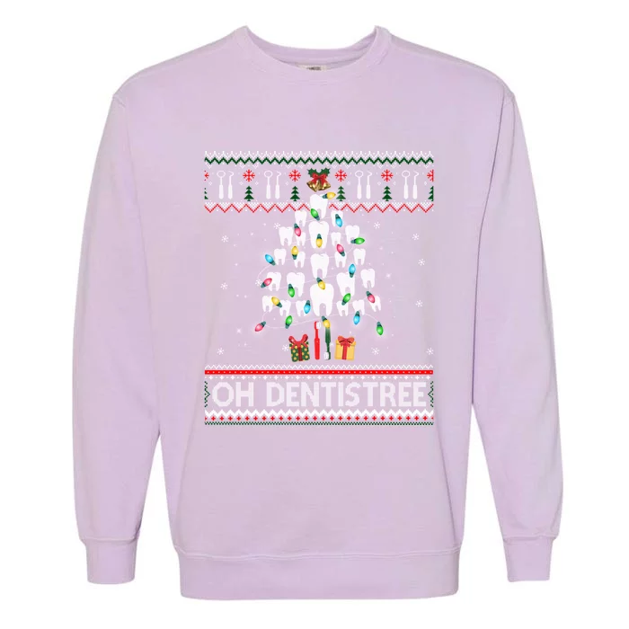 Oh Dentistree Dentist Christmas Ugly Xmas Sweater Cute Gift Garment-Dyed Sweatshirt