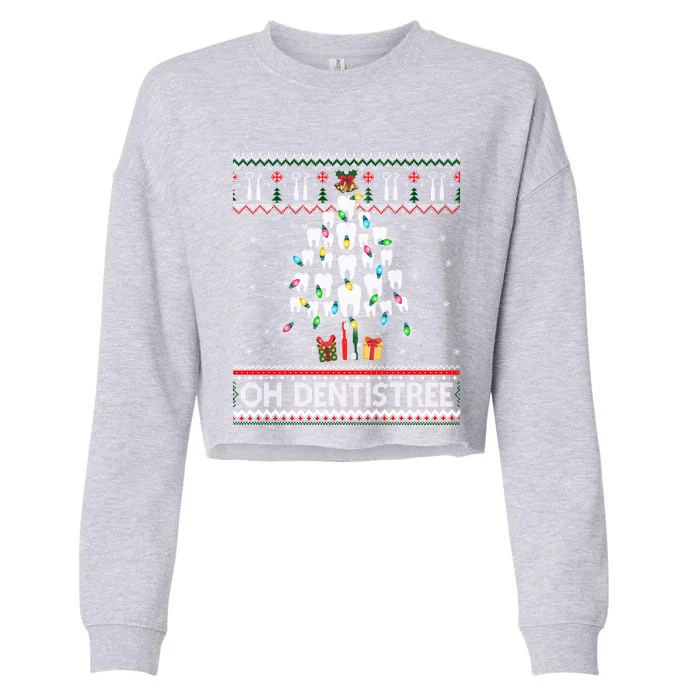 Oh Dentistree Dentist Christmas Ugly Xmas Sweater Cute Gift Cropped Pullover Crew