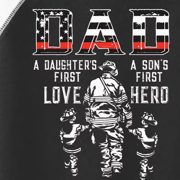 OXBD Dad Daughter Love Son Hero Fireman Dad Fathers Day Toddler Fine Jersey T-Shirt