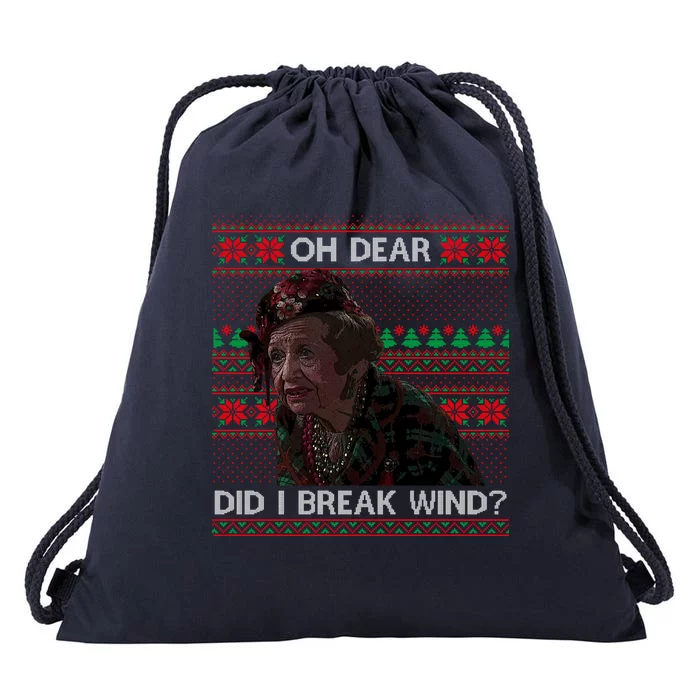 Oh Dear Did I Break Wind Funny Ugly Christmas Drawstring Bag