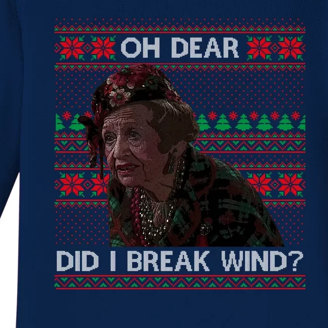 Oh Dear Did I Break Wind Funny Ugly Christmas Baby Long Sleeve Bodysuit