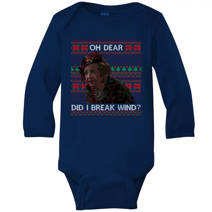 Oh Dear Did I Break Wind Funny Ugly Christmas Baby Long Sleeve Bodysuit