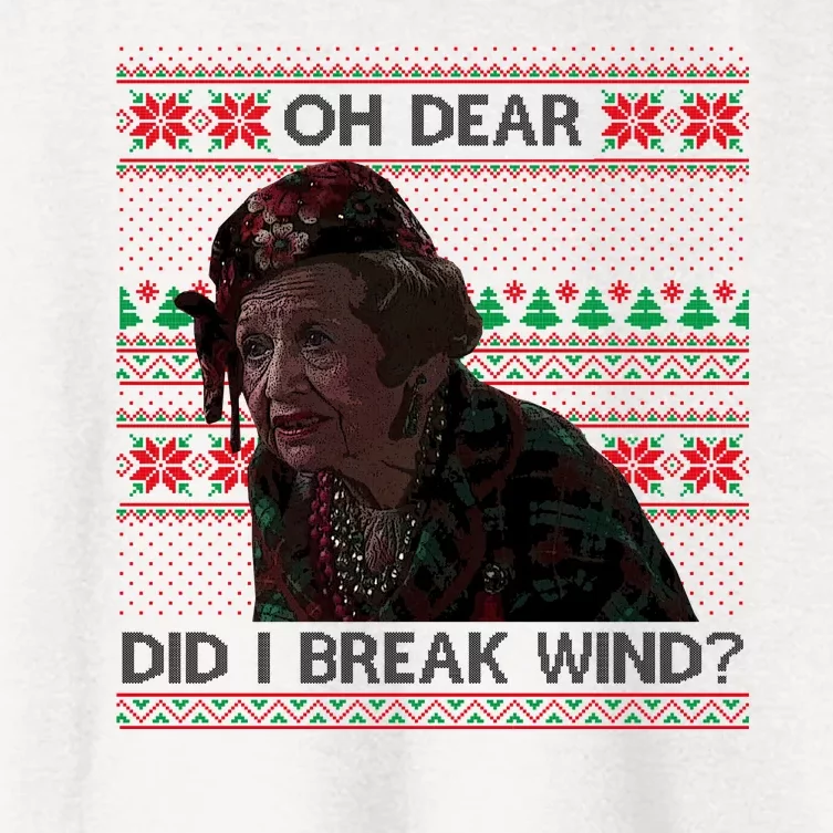 Oh Dear Did I Break Wind Funny Ugly Christmas Women's Crop Top Tee