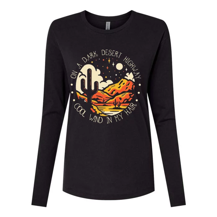 On Dark Deserts Highway Cool Wind In My Hair Womens Cotton Relaxed Long Sleeve T-Shirt