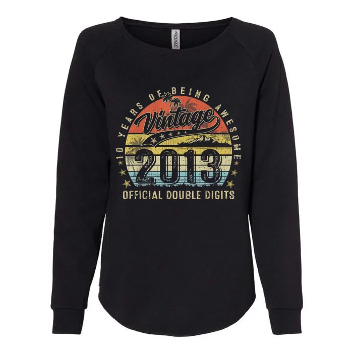 Official Double Digits 10th Birthday 10 Year Old Vintage Womens California Wash Sweatshirt