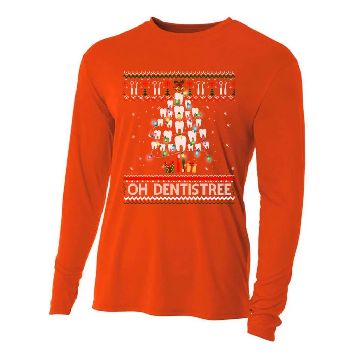 Oh Dentistree Dentist Christmas Ugly Xmas Sweater Gift Cooling Performance Long Sleeve Crew