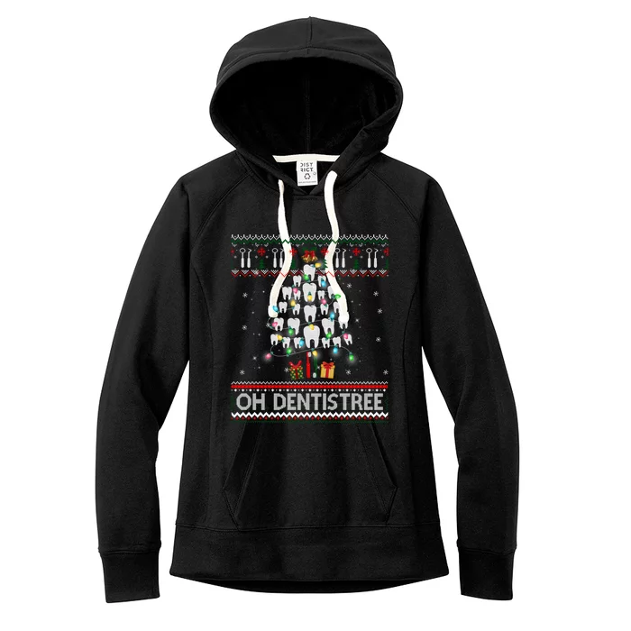 Oh Dentistree Dentist Christmas Ugly Xmas Sweater Gift Women's Fleece Hoodie