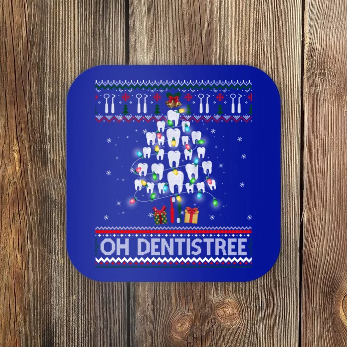 Oh Dentistree Dentist Christmas Ugly Xmas Sweater Gift Coaster