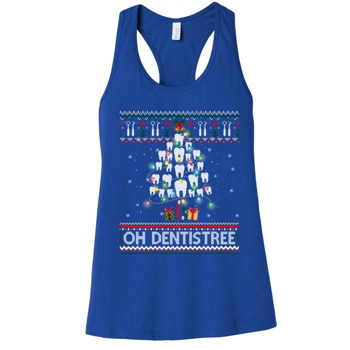 Oh Dentistree Dentist Christmas Ugly Xmas Sweater Gift Women's Racerback Tank