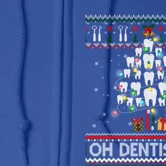 Oh Dentistree Dentist Christmas Ugly Xmas Sweater Gift Full Zip Hoodie