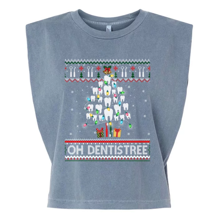 Oh Dentistree Dentist Christmas Ugly Xmas Sweater Gift Garment-Dyed Women's Muscle Tee