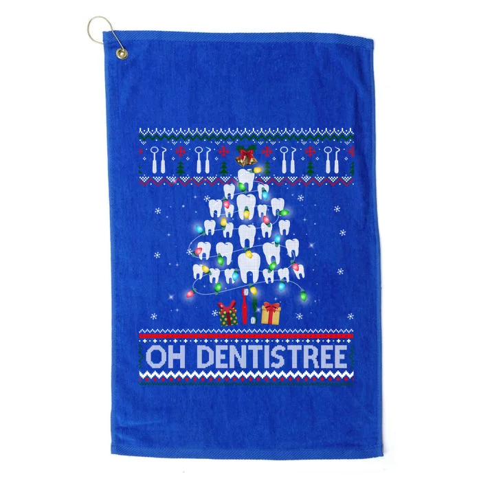 Oh Dentistree Dentist Christmas Ugly Xmas Sweater Gift Platinum Collection Golf Towel