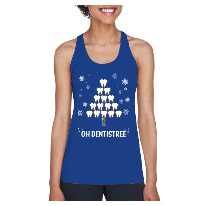 Oh Dentistree Dentist Christmas Sweater Design Gift Women's Racerback Tank