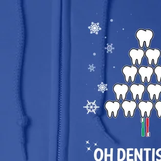 Oh Dentistree Dentist Christmas Sweater Design Gift Full Zip Hoodie