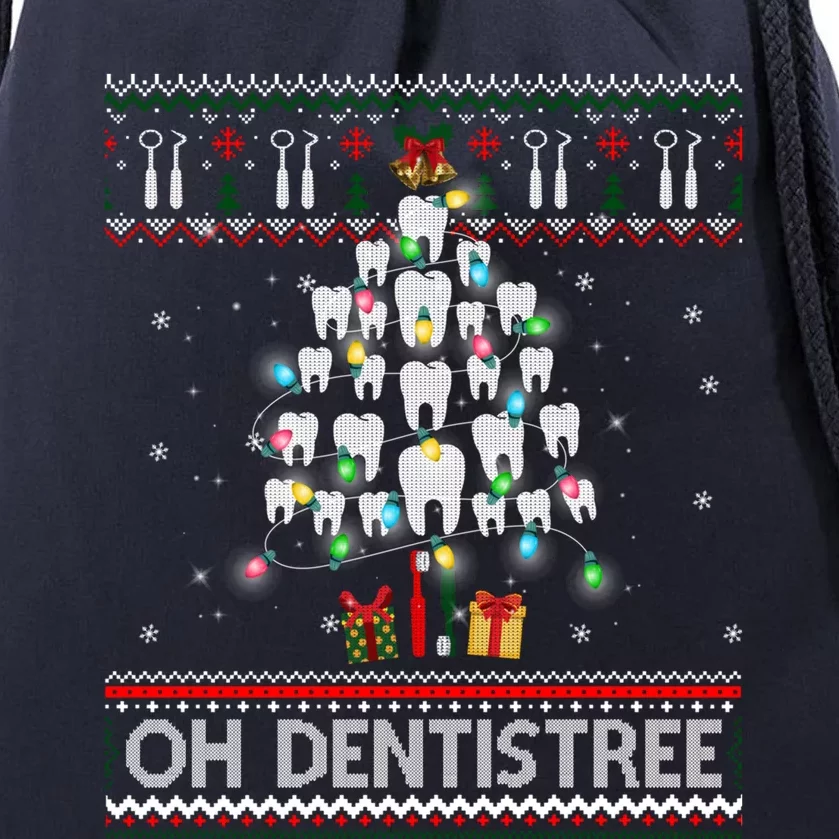 Oh Dentistree Dentist Christmas Ugly Xmas Sweater Gift Drawstring Bag