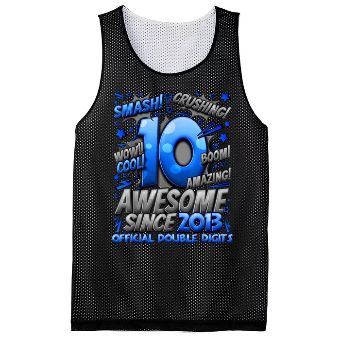 Official Double Digits 10th Birthday Awesome Since 2013 Boy Mesh Reversible Basketball Jersey Tank