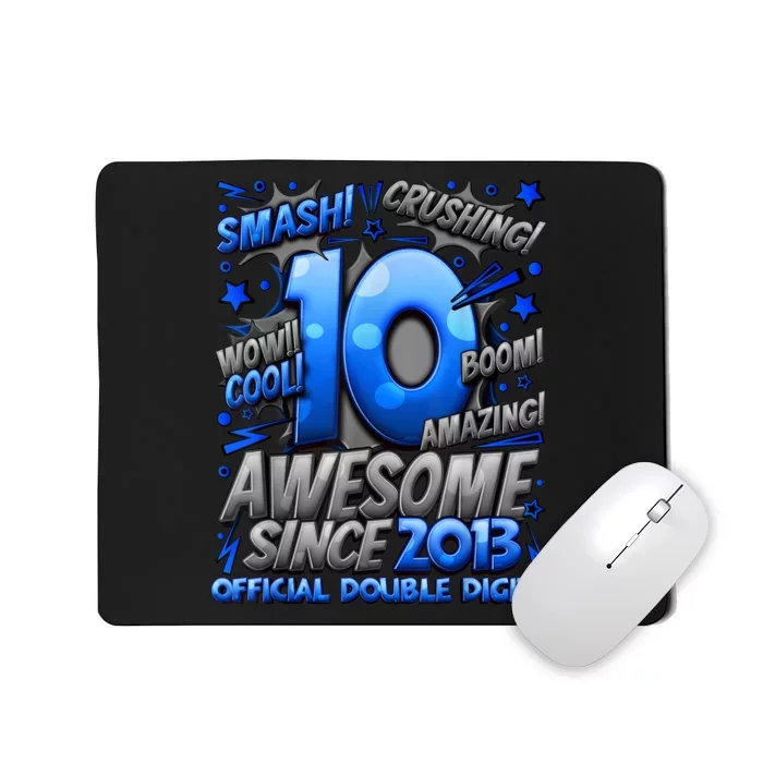 Official Double Digits 10th Birthday Awesome Since 2013 Boy Mousepad