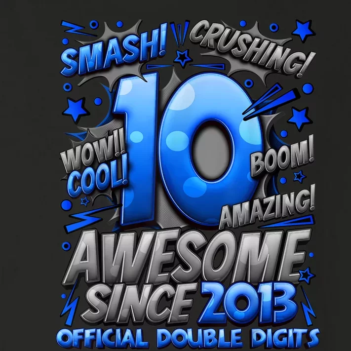 Official Double Digits 10th Birthday Awesome Since 2013 Boy Toddler Long Sleeve Shirt