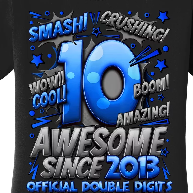 Official Double Digits 10th Birthday Awesome Since 2013 Boy Women's T-Shirt