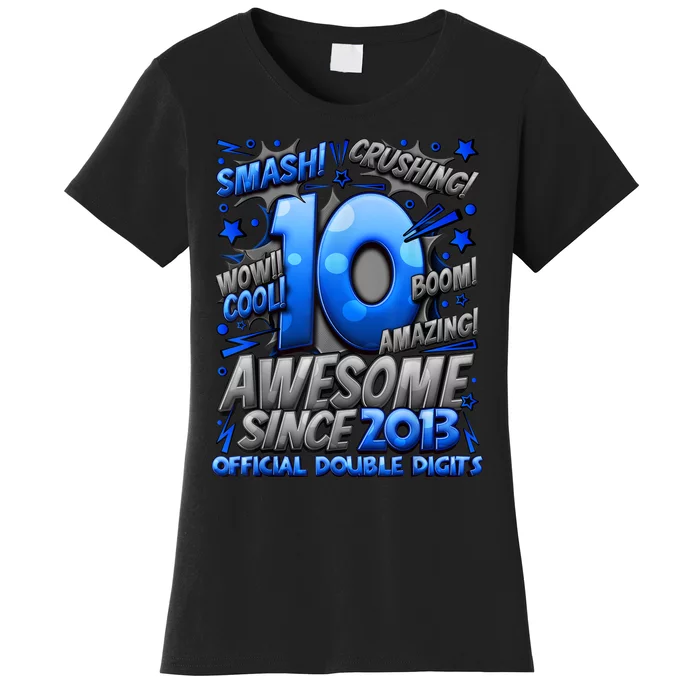 Official Double Digits 10th Birthday Awesome Since 2013 Boy Women's T-Shirt