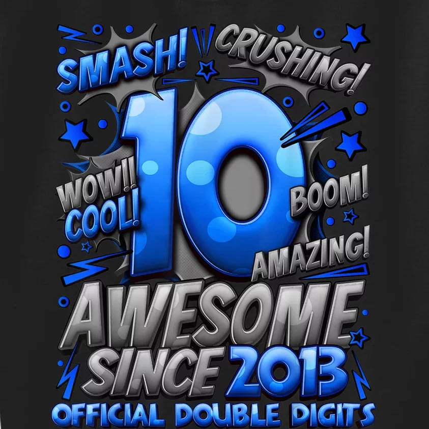 Official Double Digits 10th Birthday Awesome Since 2013 Boy Kids Sweatshirt