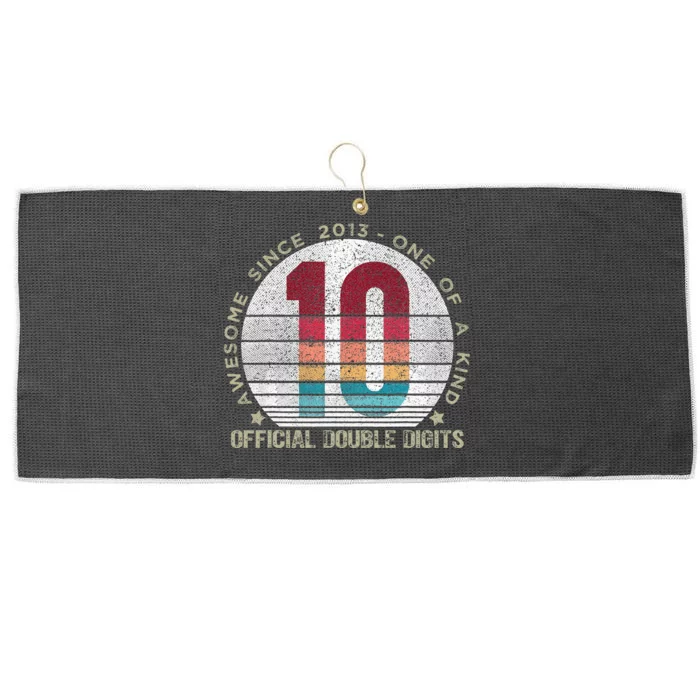 Official Double Digits Vintage 10 Year Old 10th Birthday Large Microfiber Waffle Golf Towel