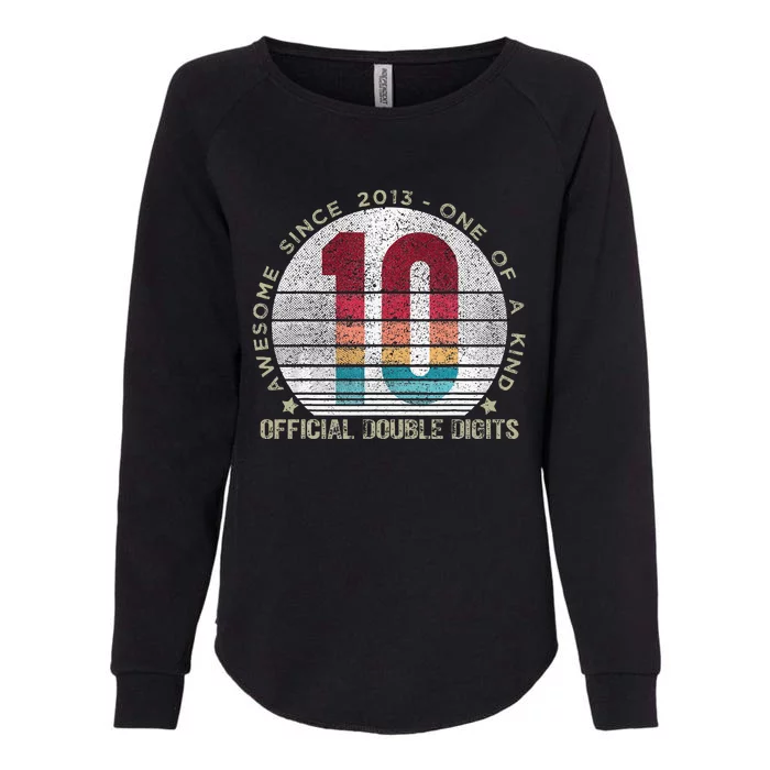 Official Double Digits Vintage 10 Year Old 10th Birthday Womens California Wash Sweatshirt