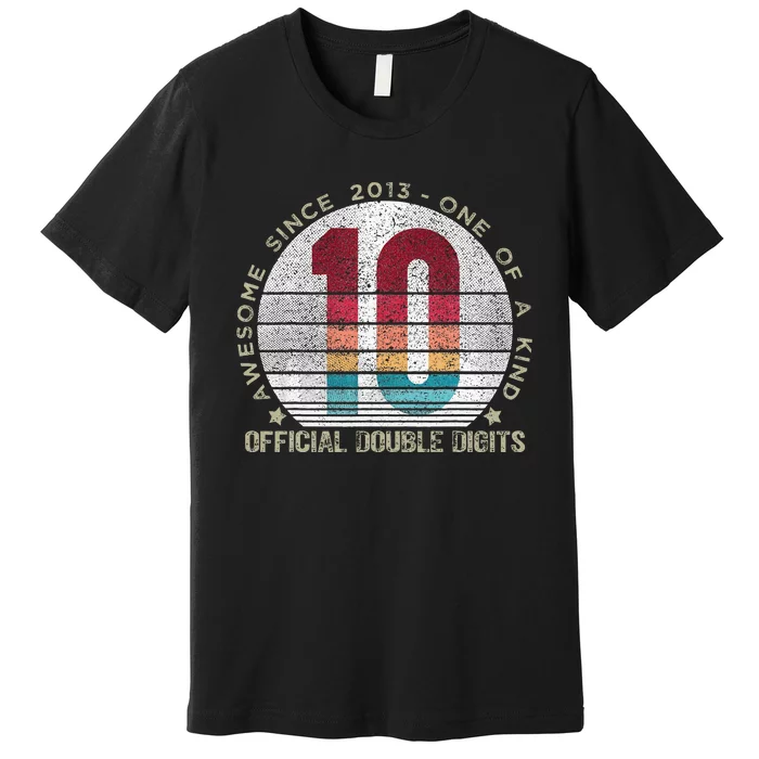 Official Double Digits Vintage 10 Year Old 10th Birthday Premium T-Shirt