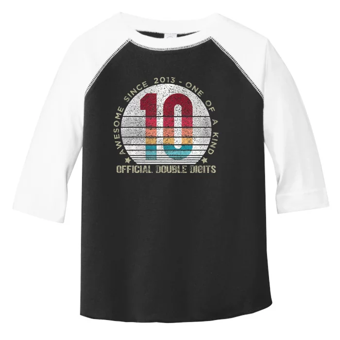 Official Double Digits Vintage 10 Year Old 10th Birthday Toddler Fine Jersey T-Shirt