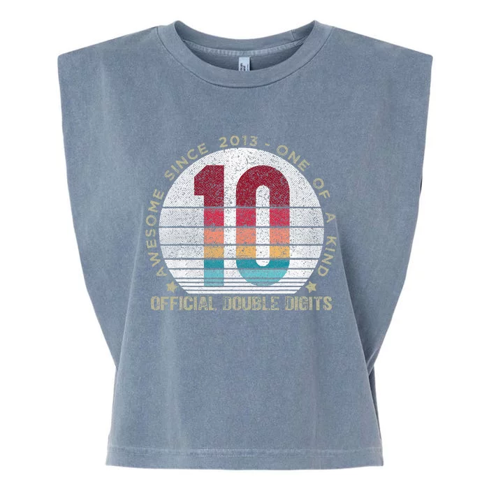 Official Double Digits Vintage 10 Year Old 10th Birthday Garment-Dyed Women's Muscle Tee