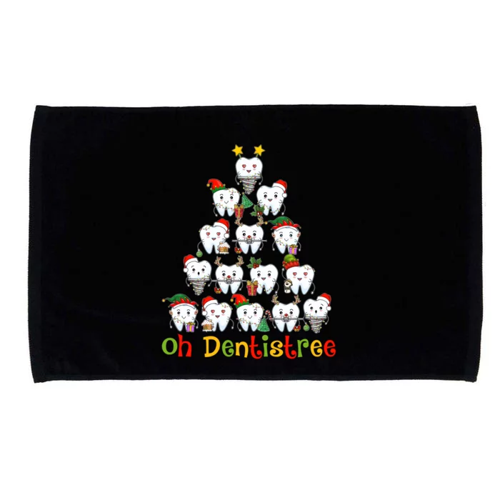 Oh Dentistree Dental Hygienist Tooth Santa Snowing Xmas Tree Gift Microfiber Hand Towel