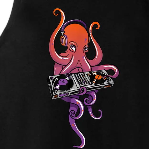 Octopus DJ Electronic Music Techno Rave Party Ladies Tri-Blend Wicking Tank