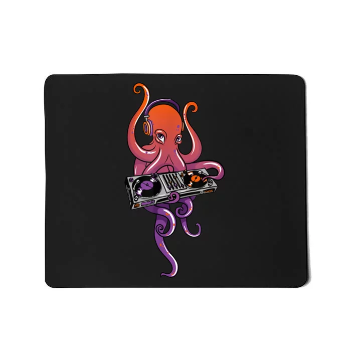 Octopus DJ Electronic Music Techno Rave Party Mousepad