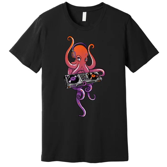 Octopus DJ Electronic Music Techno Rave Party Premium T-Shirt