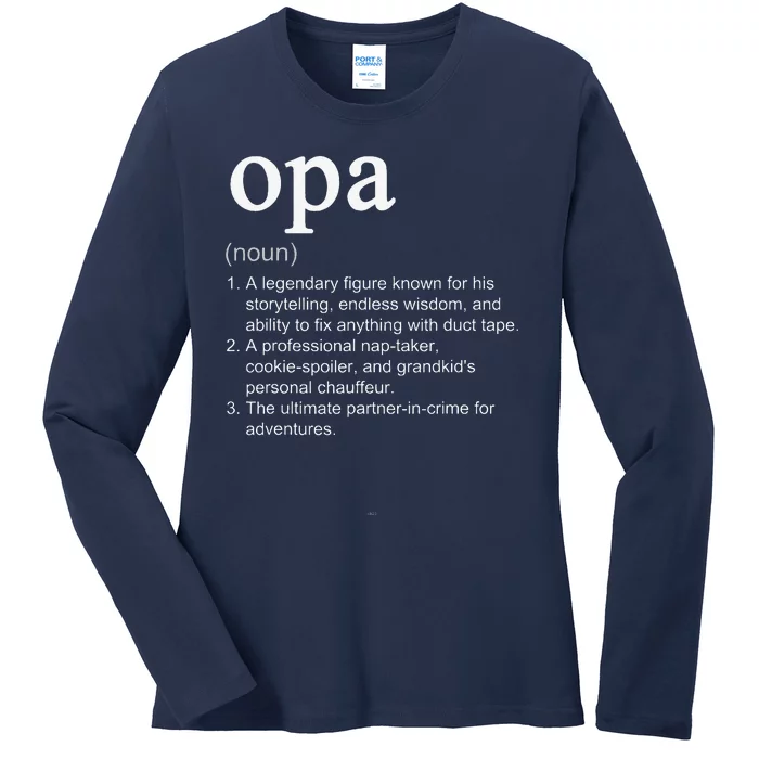 Opa Definition Funny Cool Ladies Long Sleeve Shirt