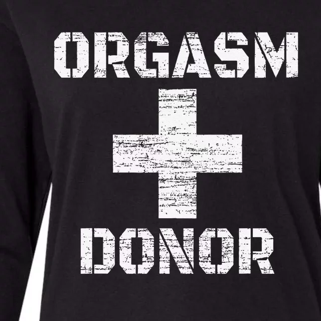 Orgasm Donor Funny Halloween Party Outfit Costume Simple Womens Cotton Relaxed Long Sleeve T-Shirt