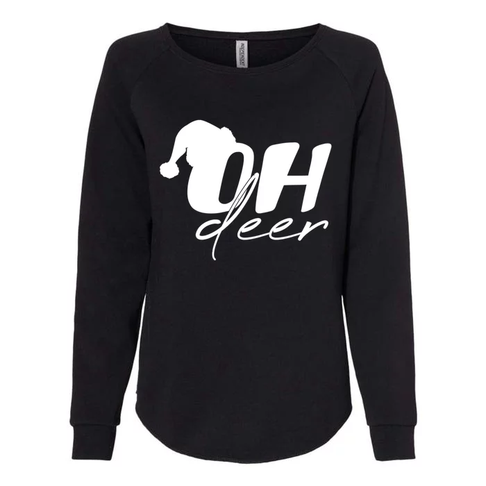 Oh Deer Funny Christmas Gift Womens California Wash Sweatshirt