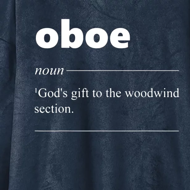 Oboe Definition Funny Gift For Oboist Oboe Lover Hooded Wearable Blanket