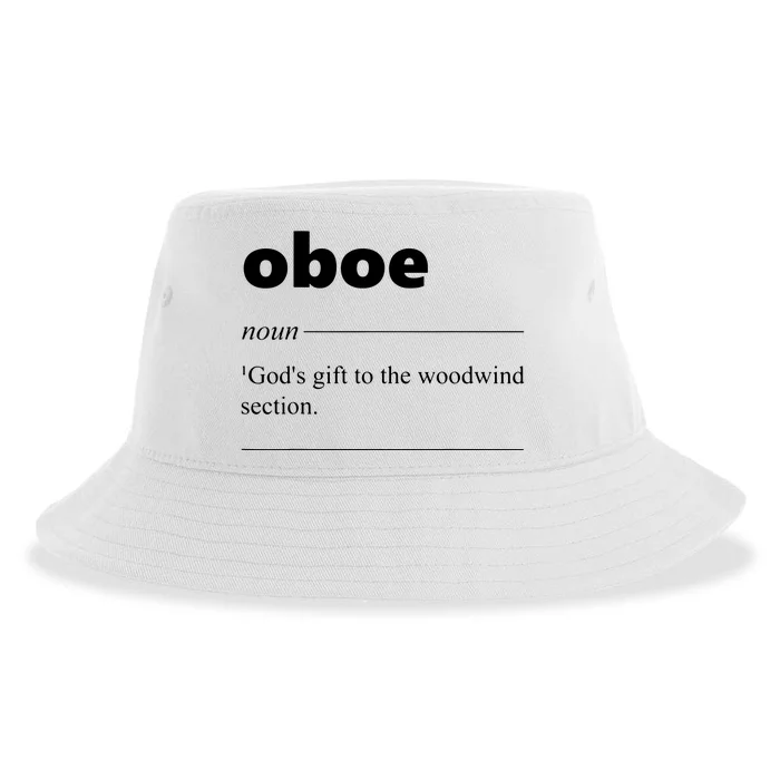 Oboe Definition Funny Gift For Oboist Oboe Lover Sustainable Bucket Hat