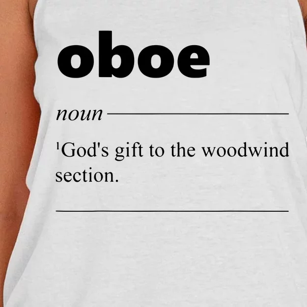 Oboe Definition Funny Gift For Oboist Oboe Lover Women's Knotted Racerback Tank