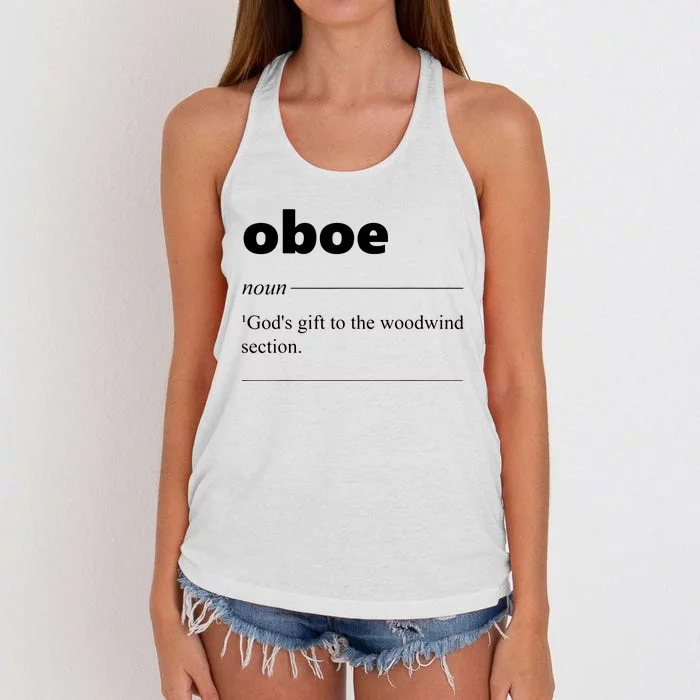 Oboe Definition Funny Gift For Oboist Oboe Lover Women's Knotted Racerback Tank