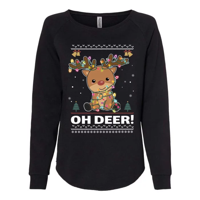 Oh Deer Funny Deer Christmas Pun Great Gift Womens California Wash Sweatshirt