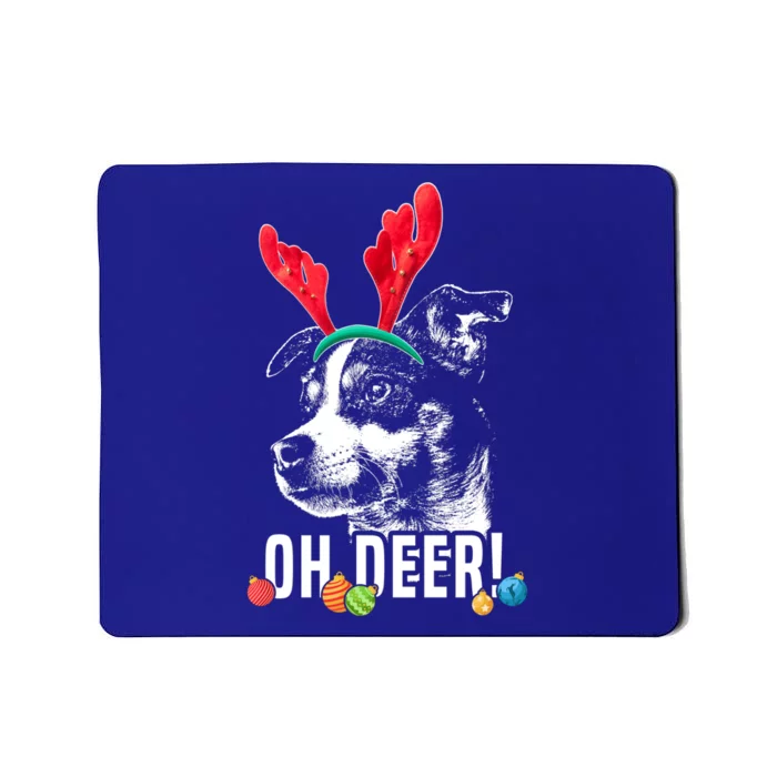 Oh Deer Funny Rat Terrier Xmas Gift Mousepad