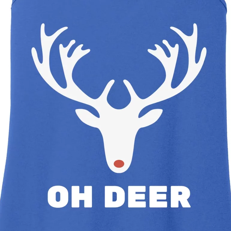 Oh Deer Funny Rudolph Antlers Christmas Winter Holidays Cool Gift Ladies Essential Tank