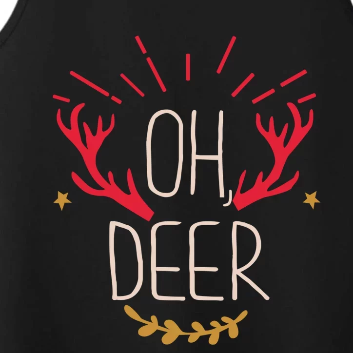 Oh Deer Funny Ugly Christmas Cool Gift Performance Tank