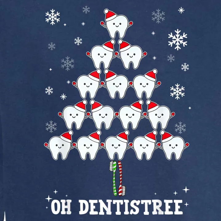 Oh Dentistree Funny Christmas Tree Dental Hygiene Garment-Dyed Sweatshirt